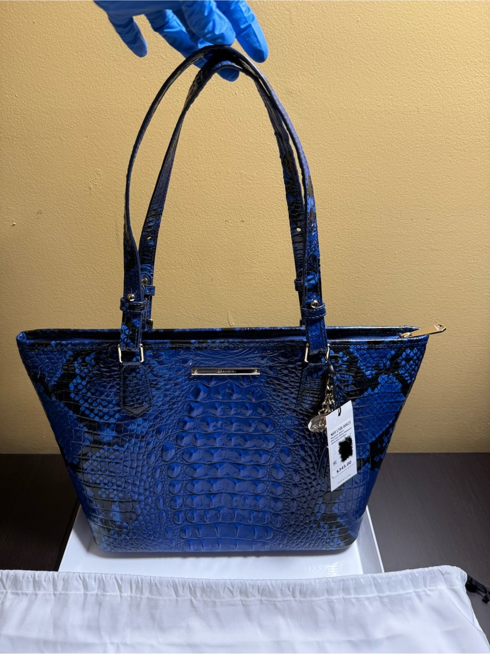 Brahmin Medium Asher Blue Viper Ombre Melbourne Genuine Leather NWT - Picture 2 of 16